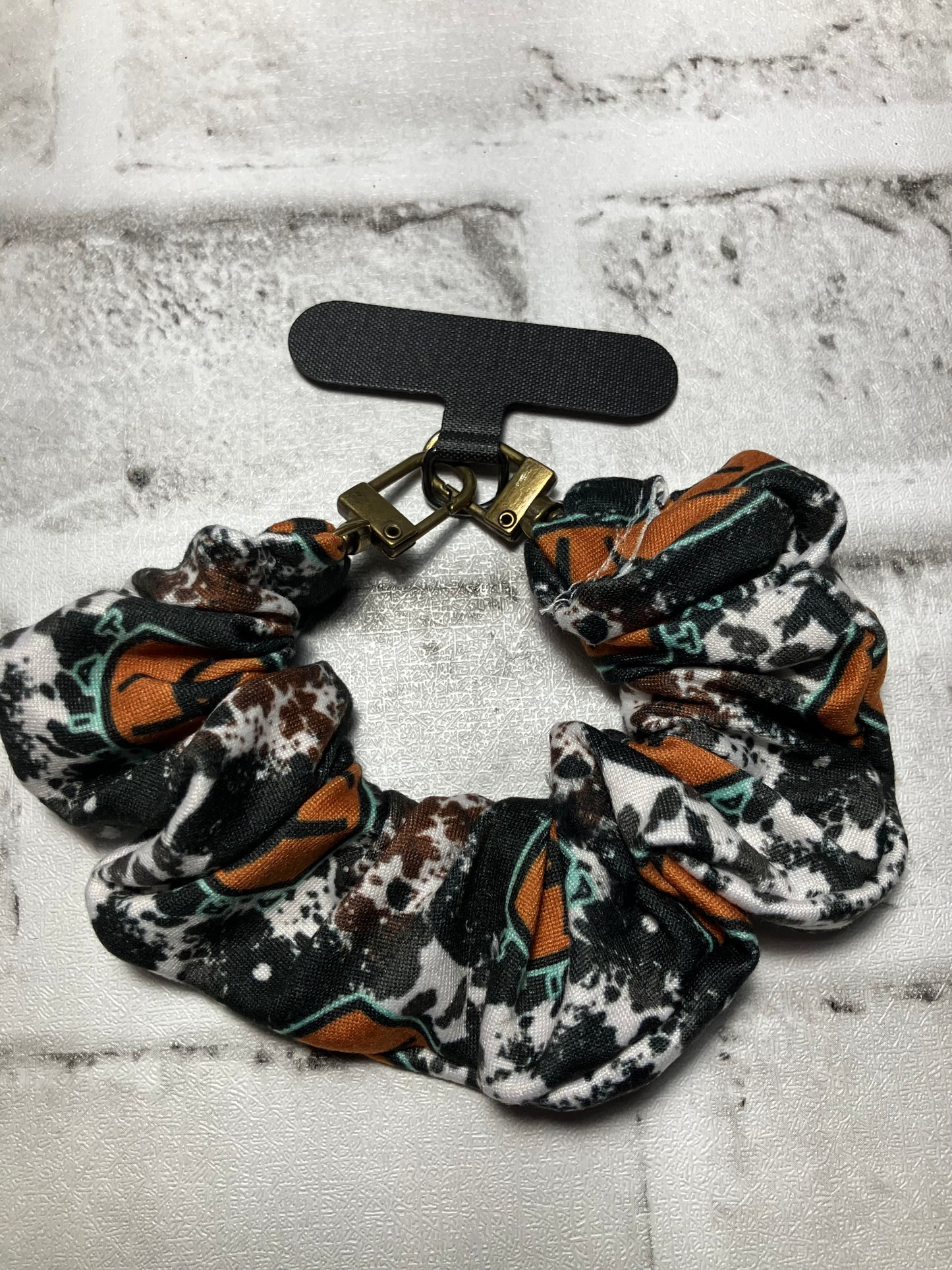 Cow blue collar scrunchie keychains phone holders