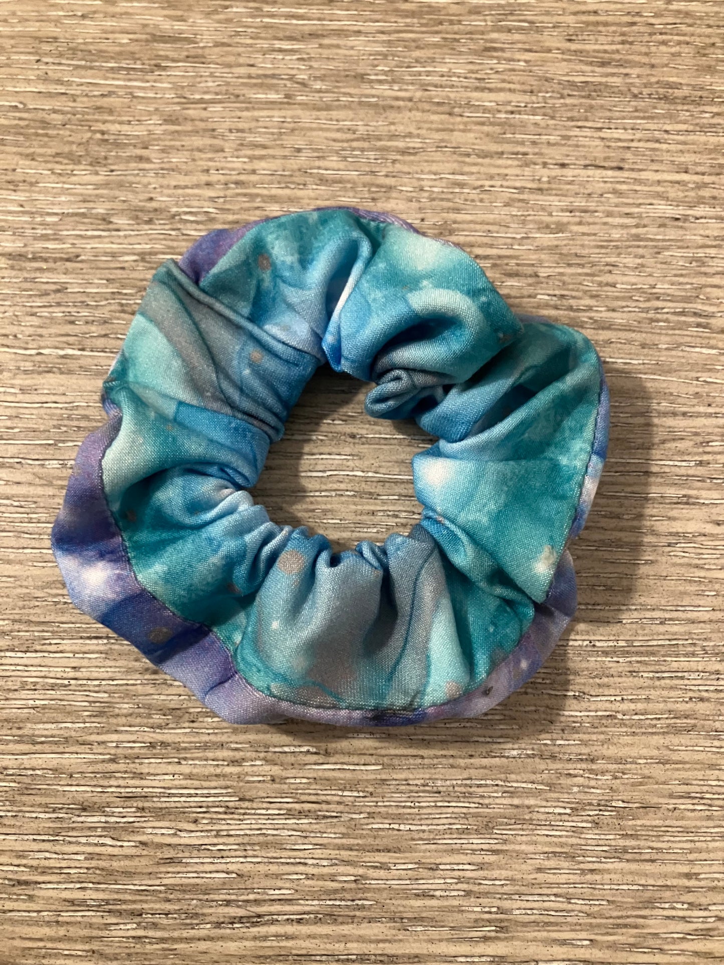 Blue purple tie dye scrunchies