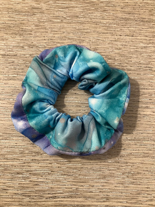 Blue purple tie dye scrunchies