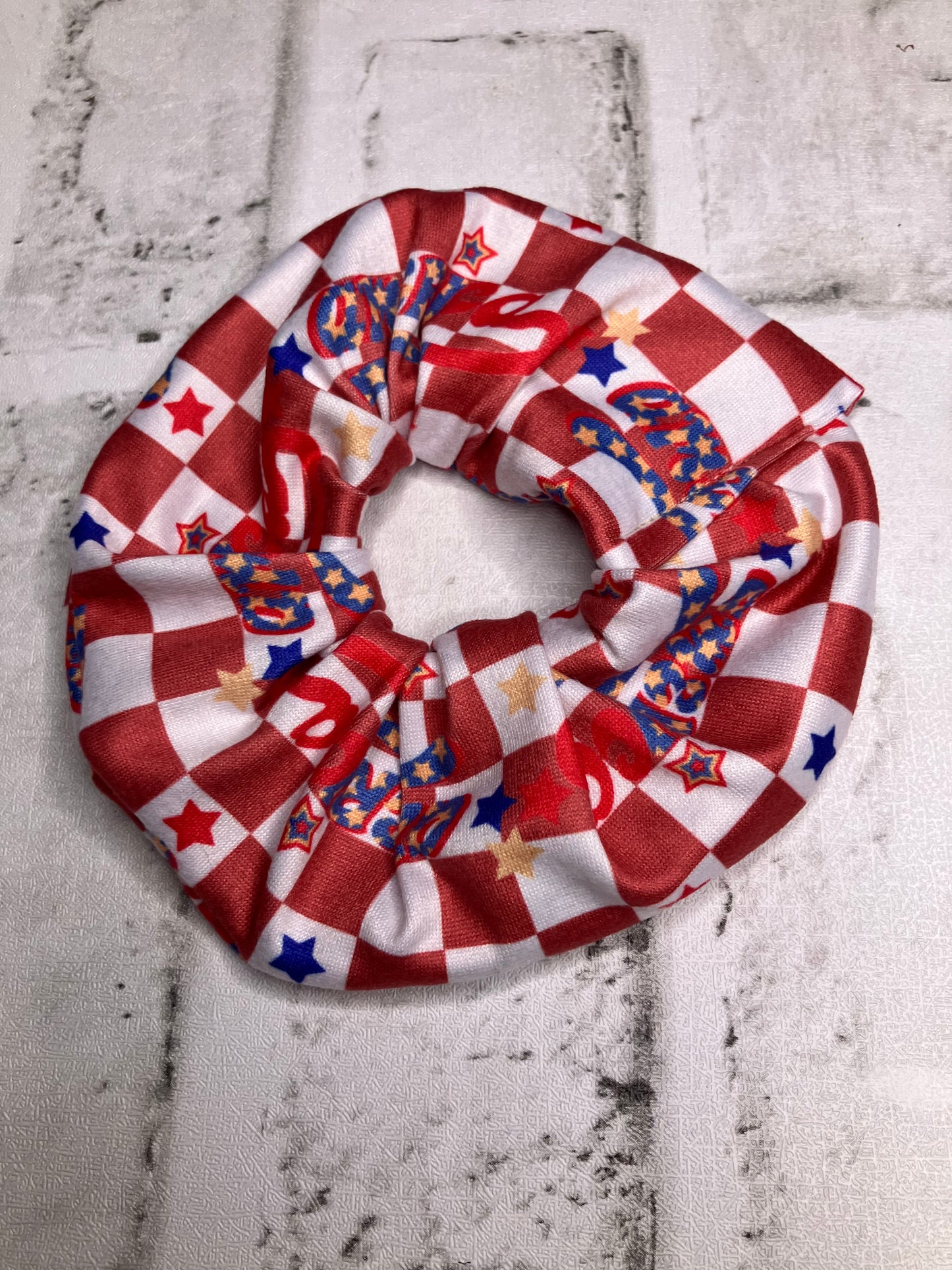 America checkered scrunchies