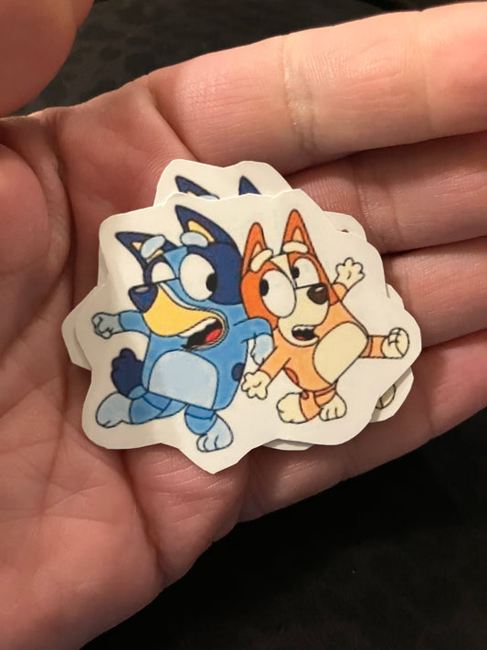 Dancing blue orange dogg stickers
