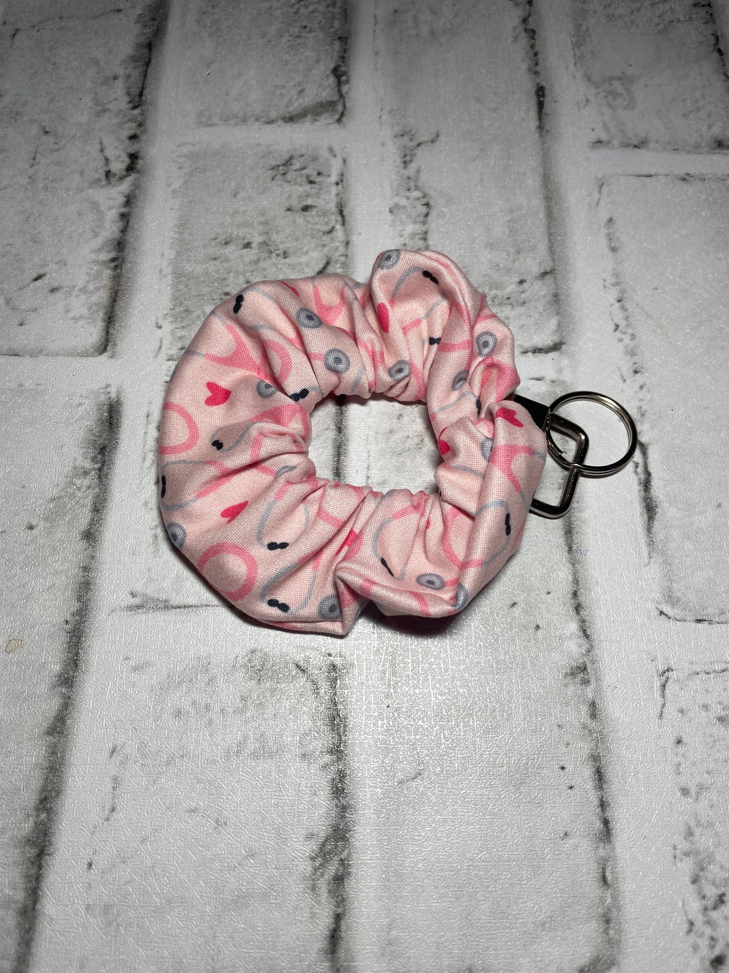 Pink stethoscope scrunchie keychain⭐️