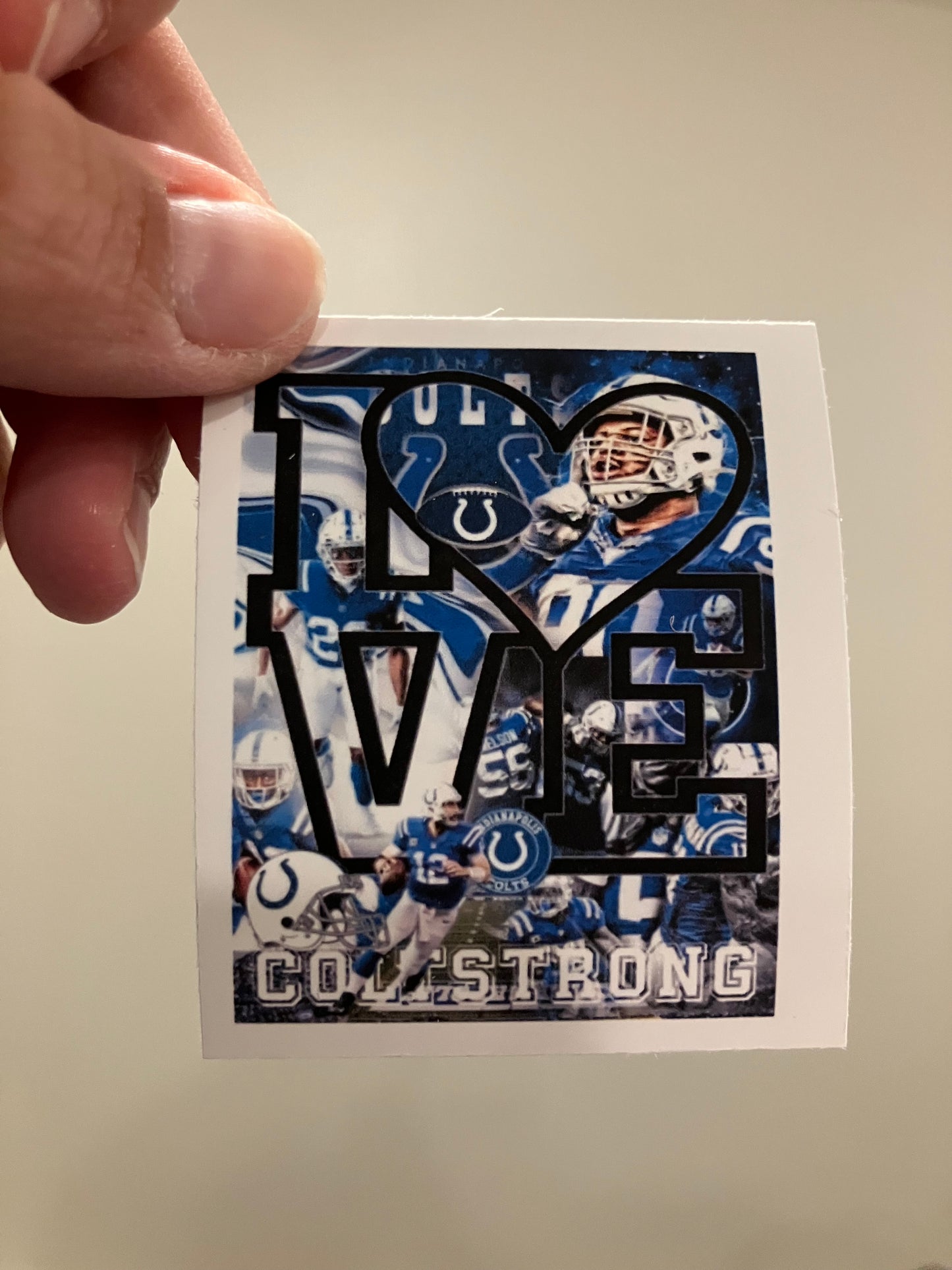 Love strong blue stickers