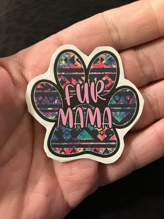 Fur mama purple blue stickers