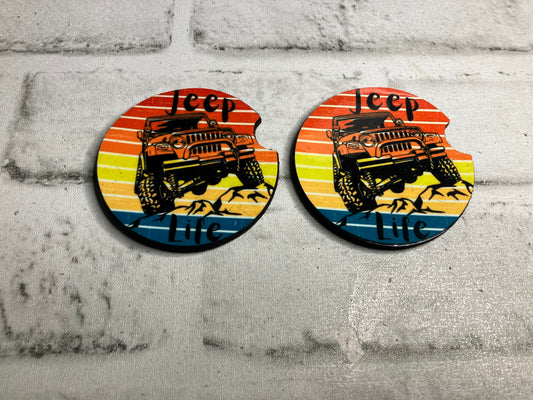 Off-road life car coasters💜