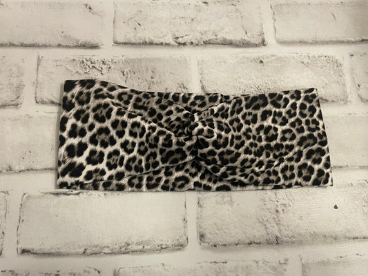 Grey leopard adult headbands💚