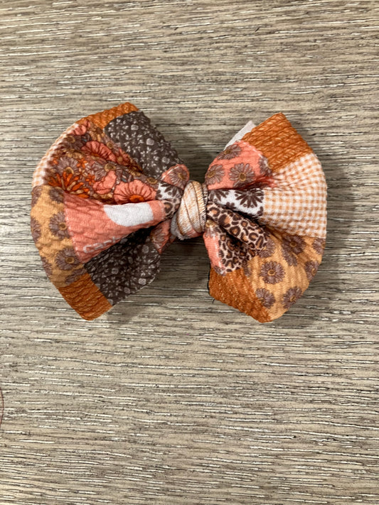 Boho patchwork workwear clip bow