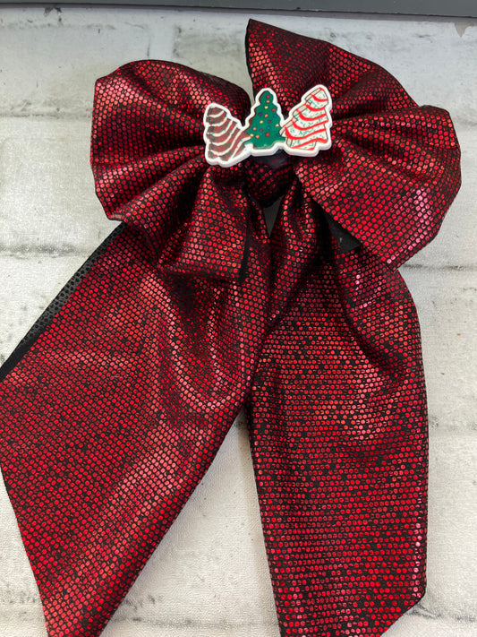 Red Christmas tree cake sailor bows