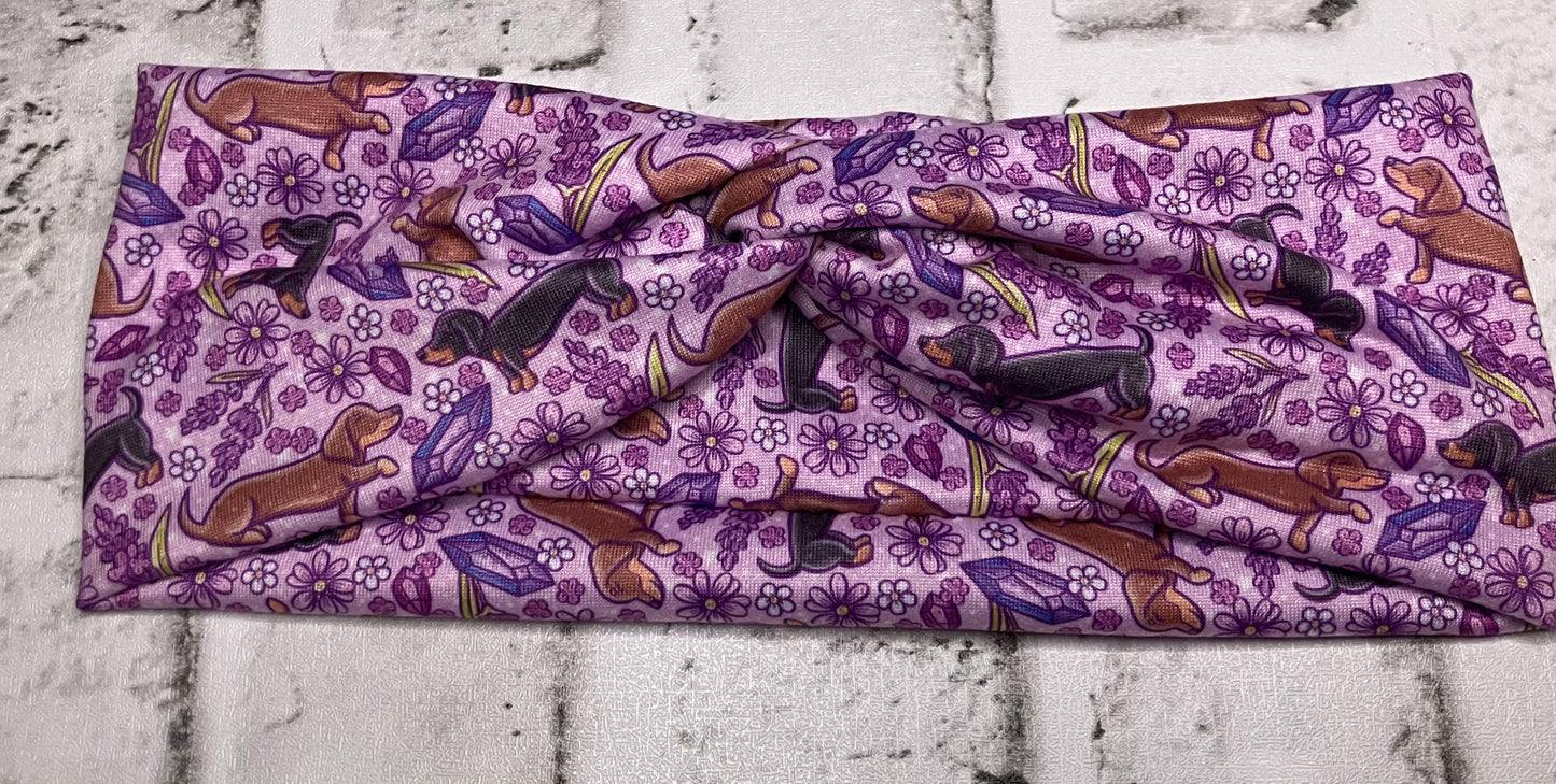 Purple wiener dogs child size headbands