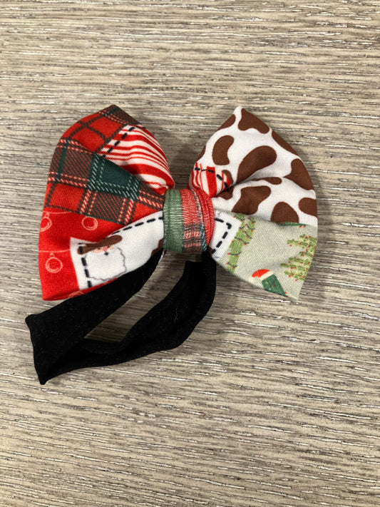 Cowboy Christmas nylon bow