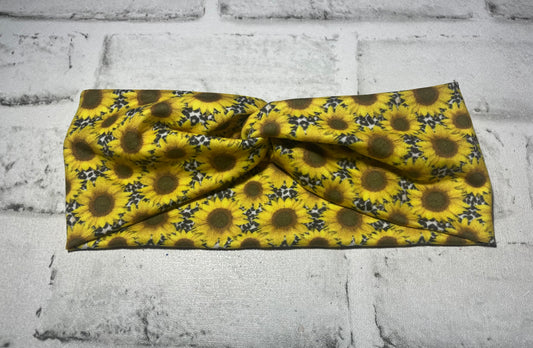 Sunflower cheetah child headbands