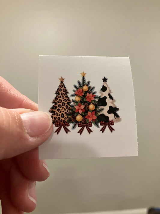 Western Christmas tree stickers
