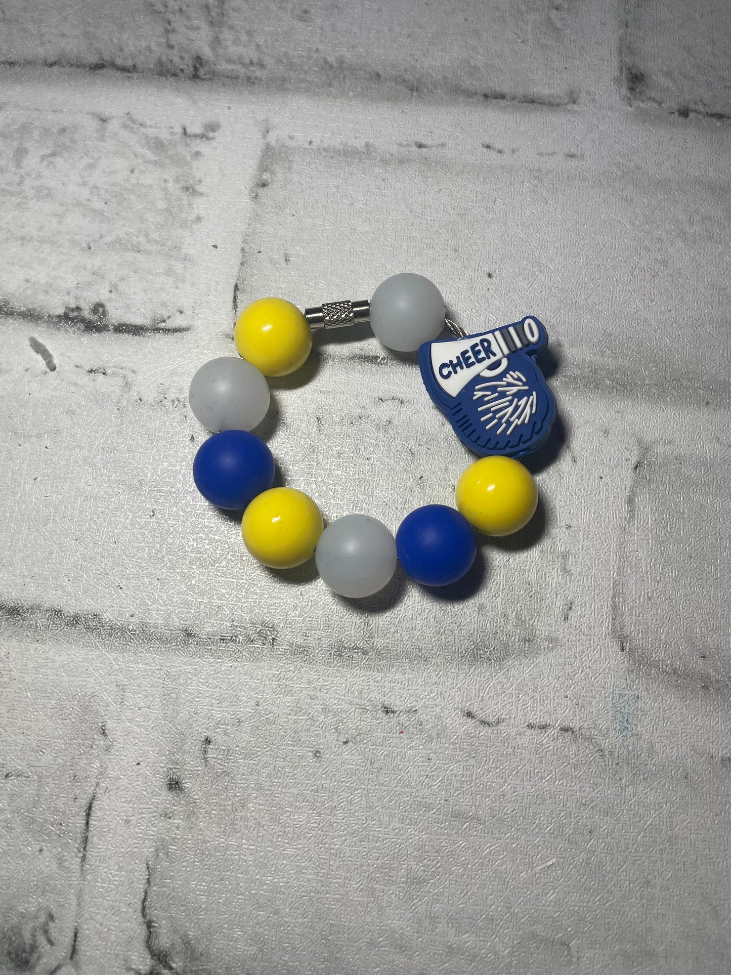 Cheer blue and gold tumbler charm