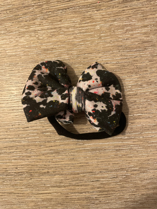Cow paint nylon bows🧡