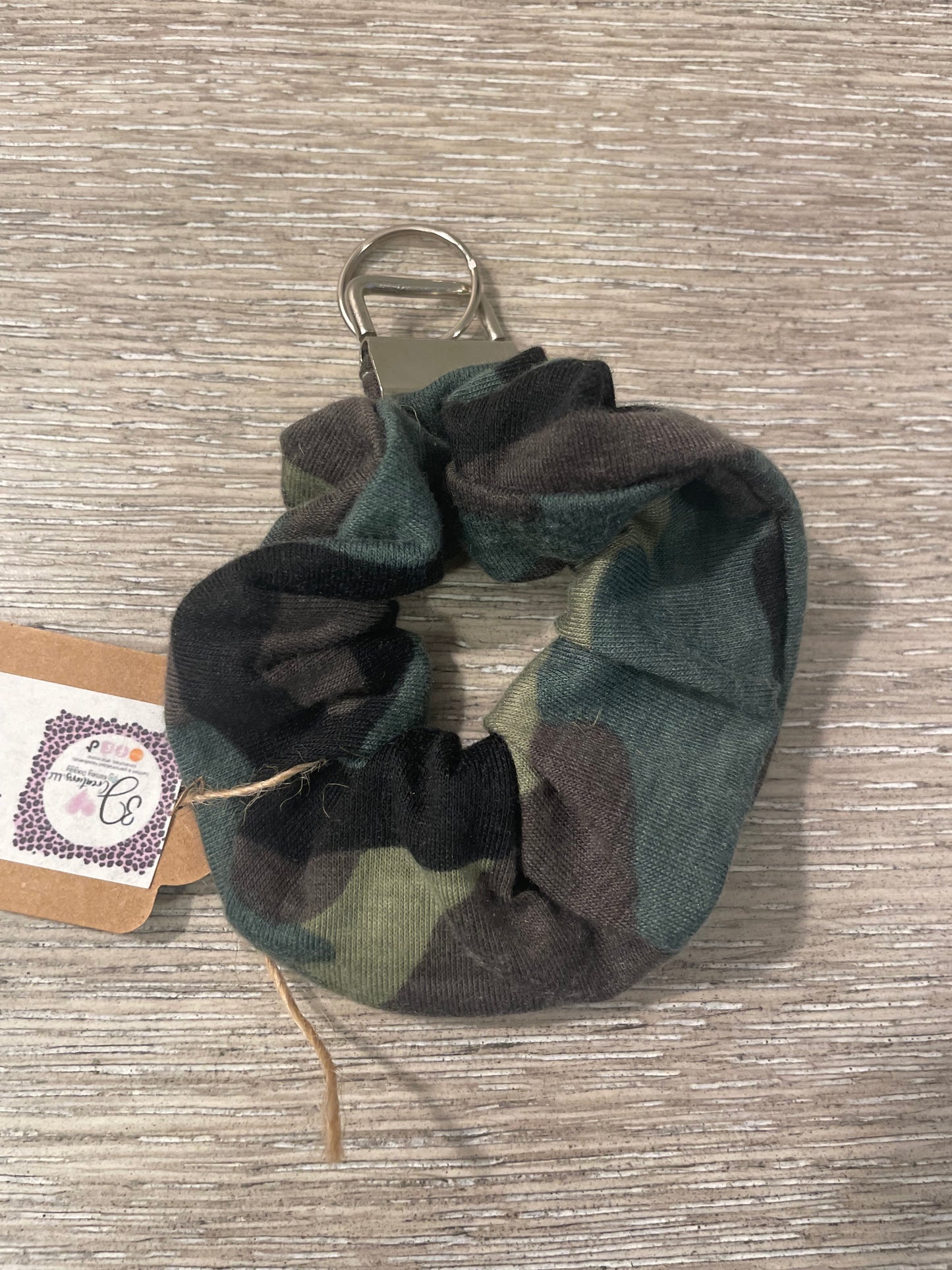 Camo scrunchie keychains