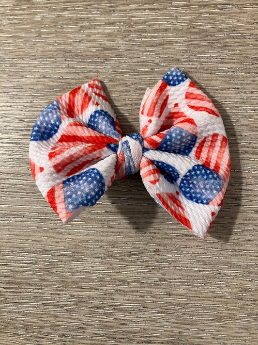 Patriotic hearts clip bows