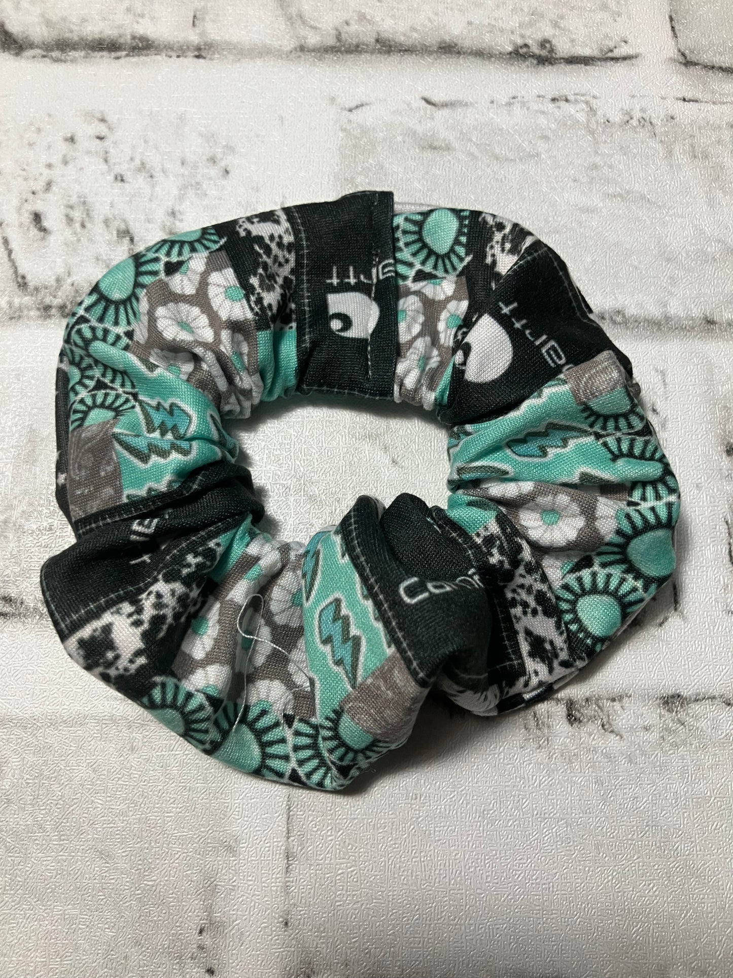 Teal workwear scrunchie