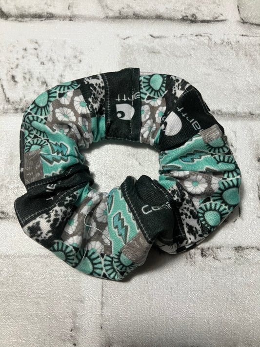 Teal workwear scrunchie