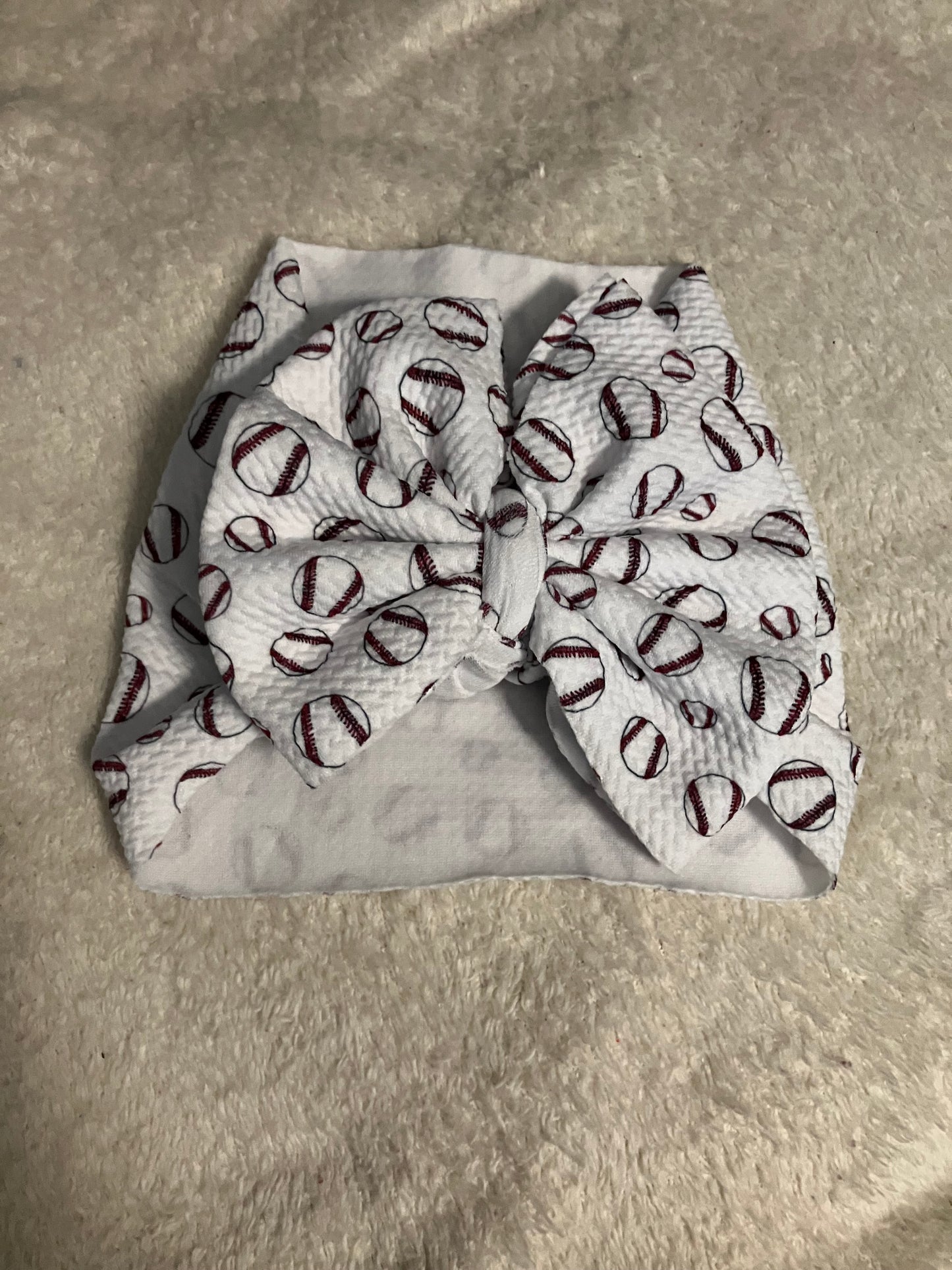 Baseball newborn bow wrap