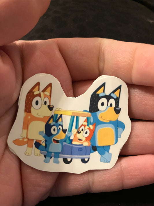 Blue and orange dogg family stickers