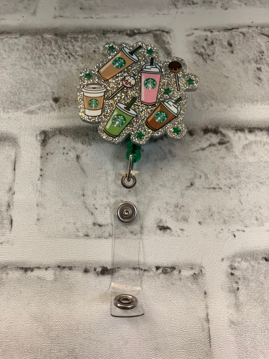 Coffee and pops badge reel