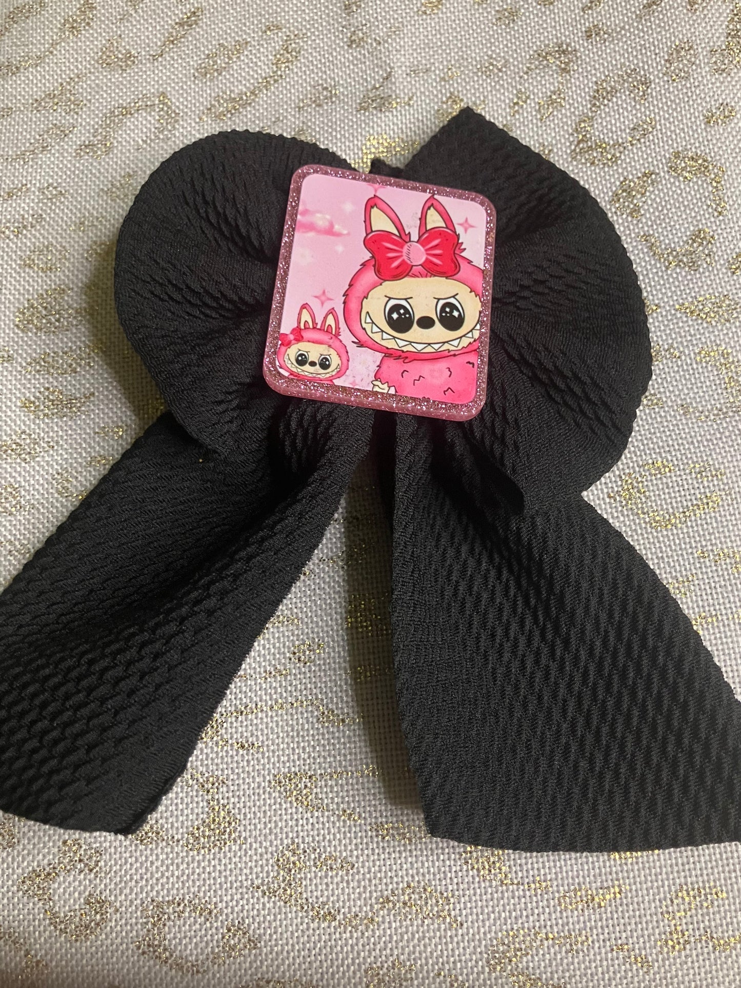 Black labubu sailor bow