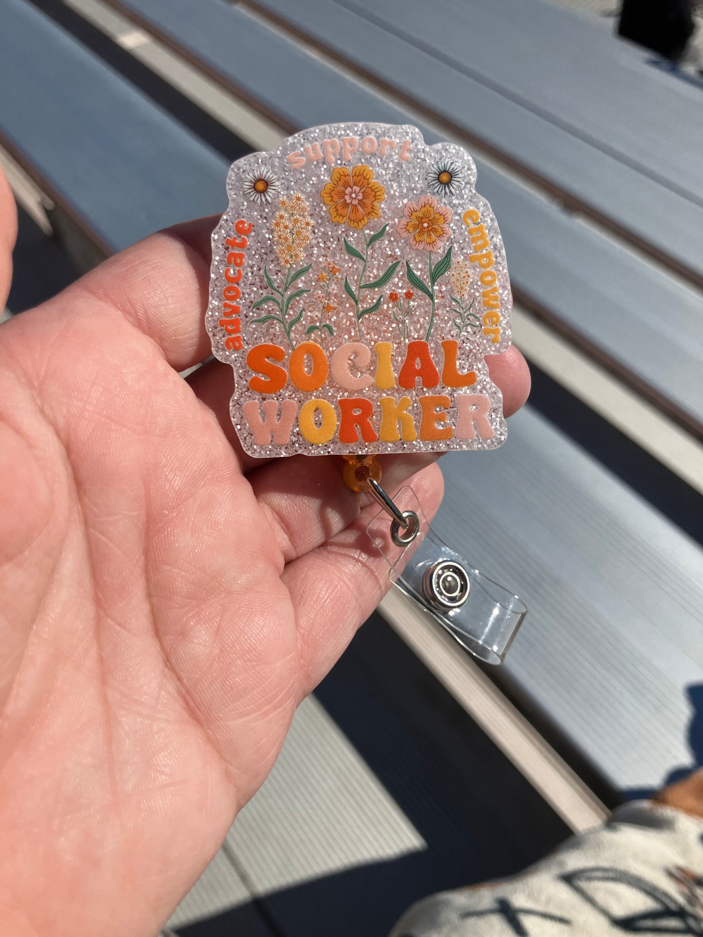 Social worker badge reels