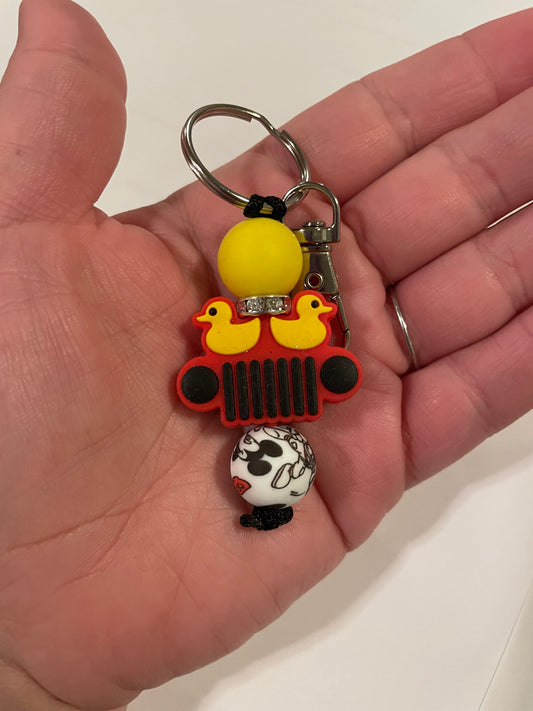 Red mouse off road keychain