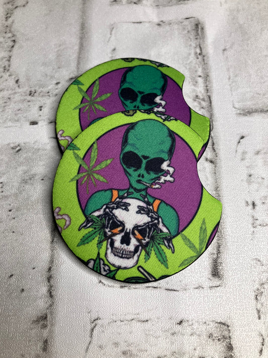 Alien puff car coasters