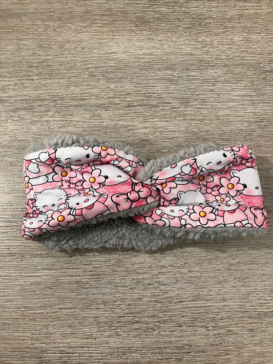 Pink kitty child ear warmers💜