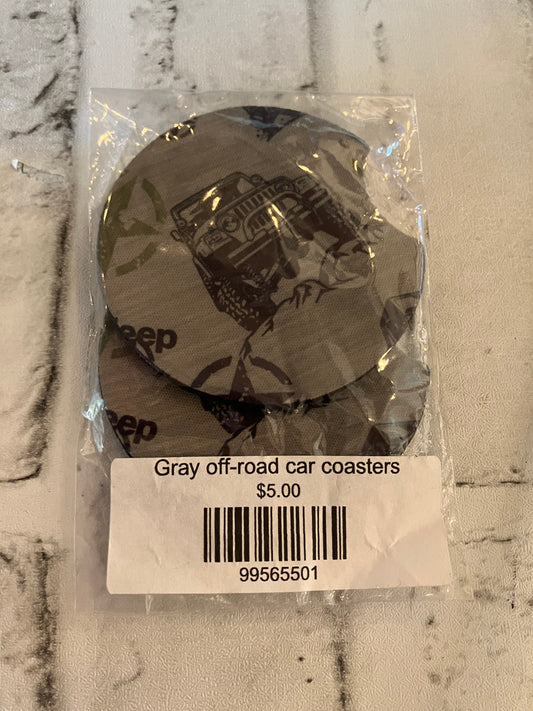 Gray workwear car coasters