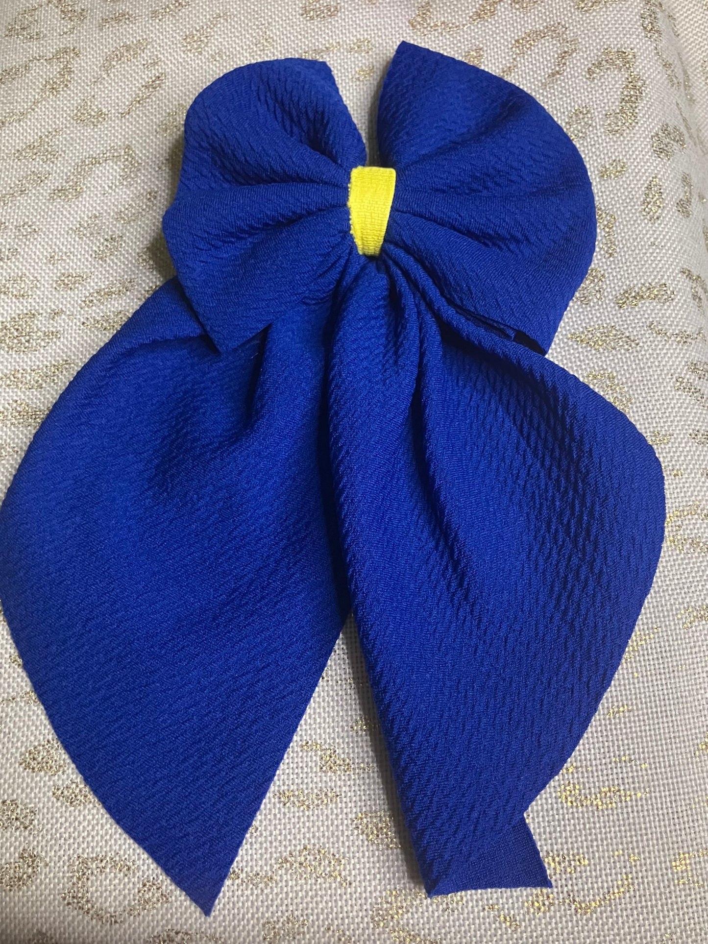Royal blue and yellow sailor bows