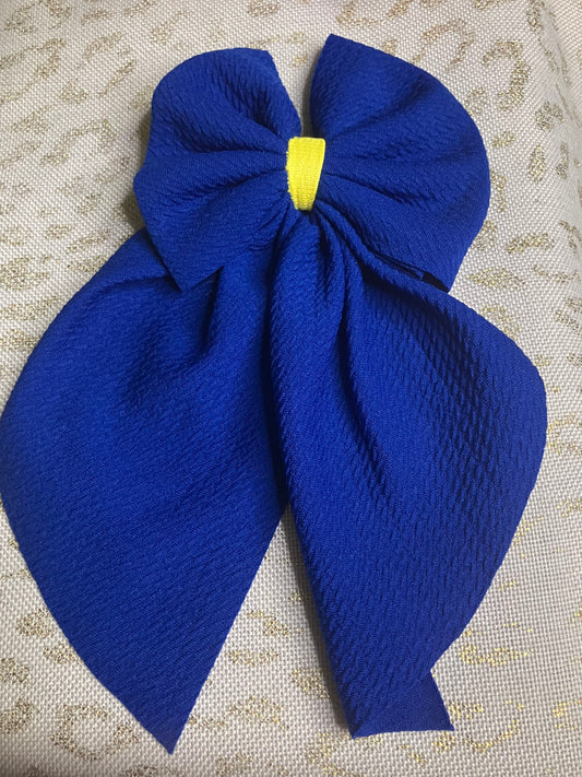Royal blue and yellow sailor bows