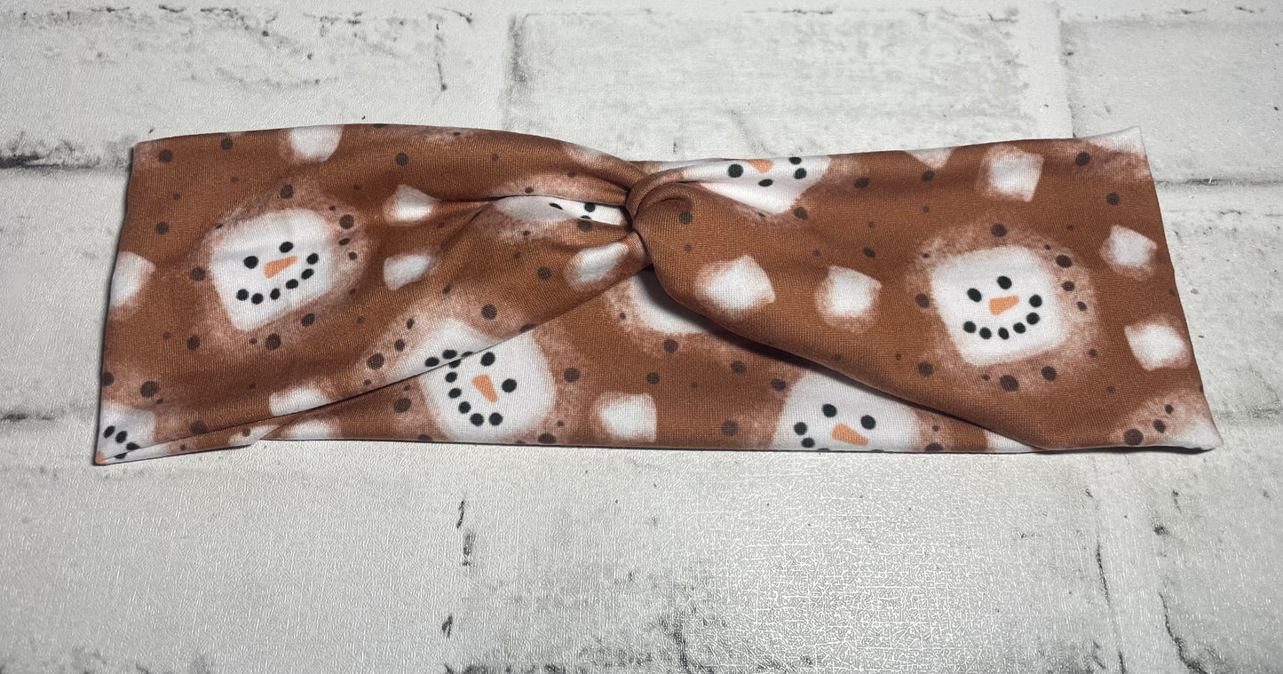 Hot chocolate snowman adult headbands