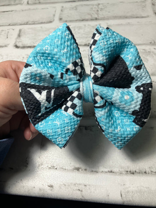 Blue black high end clip bow