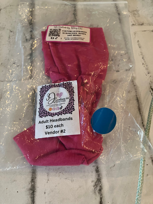 Bubblegum ribbed adult headbands