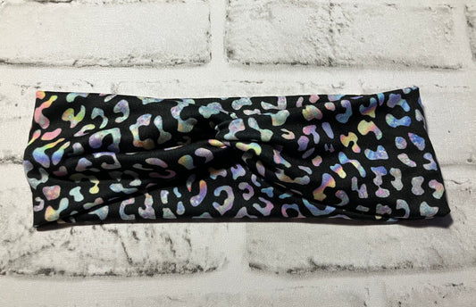 Holographic leopard adult headbands
