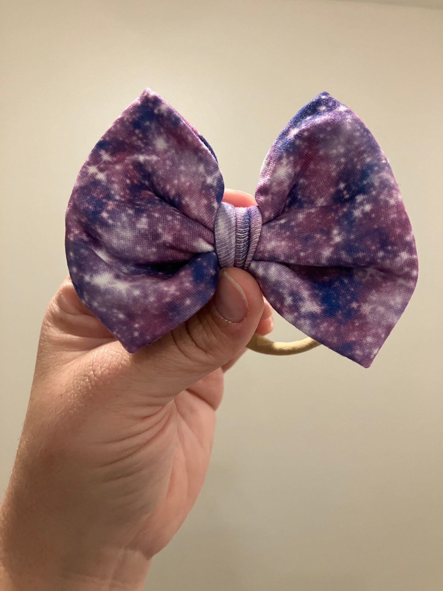Purple galaxy nylon bow
