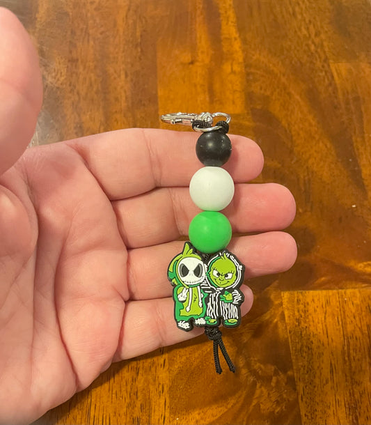 Pumpkin king and mean guy keychain