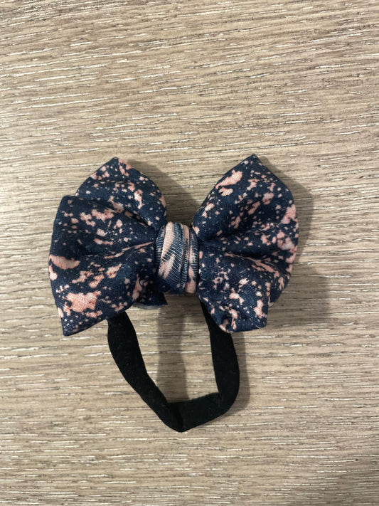 Faux bleach nylon bow🧡