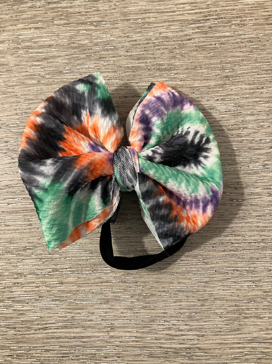 Halloween tie dye nylon bow