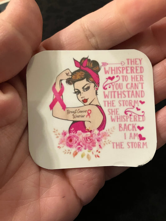 Girl breast cancer sticker