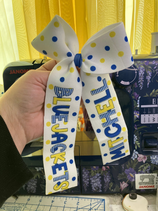 Mitchell Bluejackets hair band bows