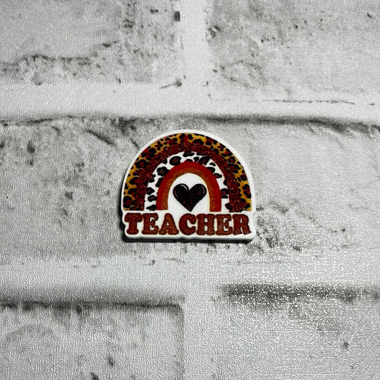 Teacher cheetah rainbow topper