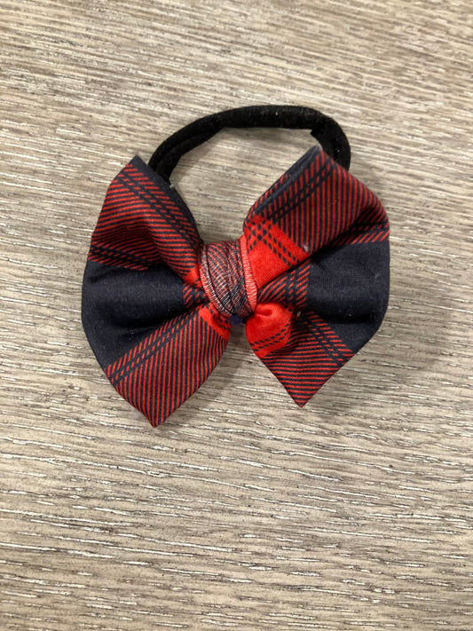 Buffalo plaid nylon bows