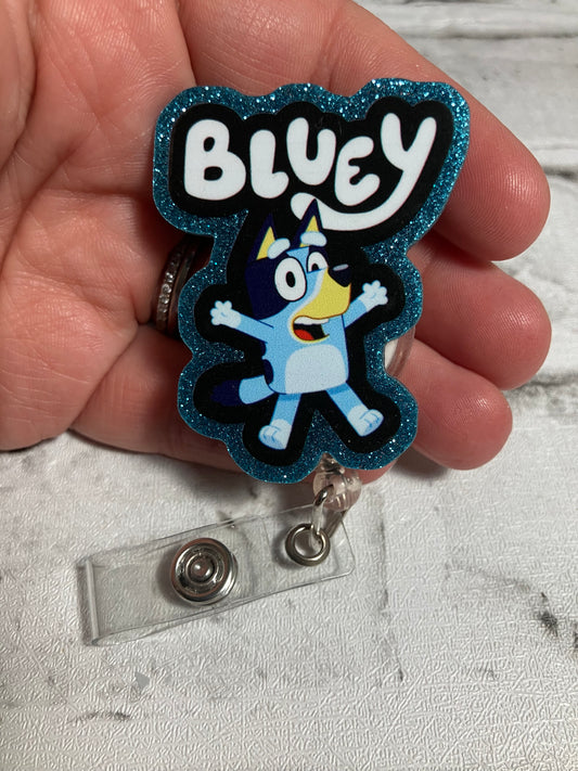 Blue dogg badge reel