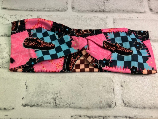 Leopard shoes patchwork adult headbands