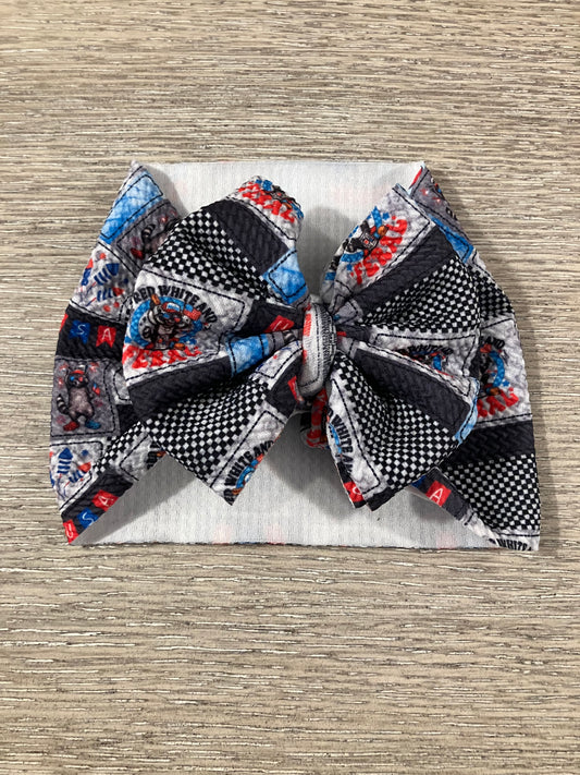 Red white feral raccoon toddler wrap