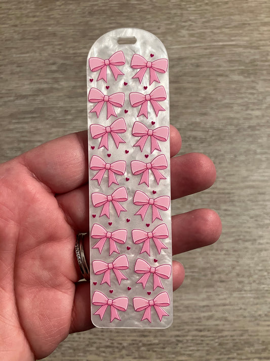 Pink bows bookmark