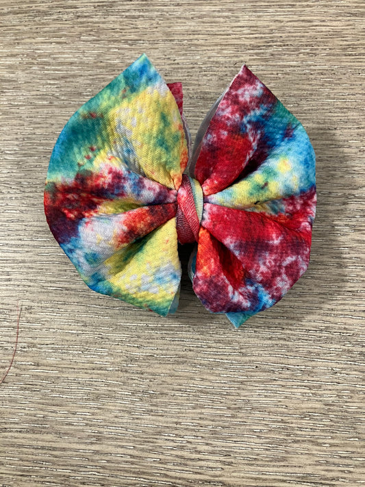 Tie dye clip bow